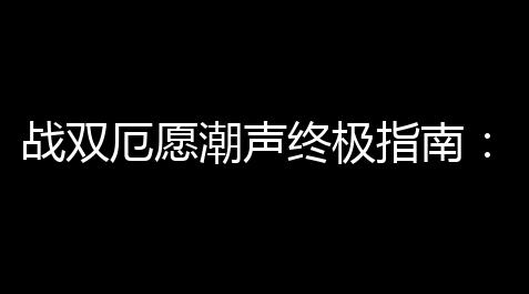 战双厄愿潮声终极指南：效率拉满的增伤速刷流_蛋仔派对加速器哪款最好用